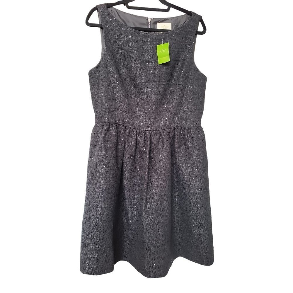 NWT Kate Spade Tweed‎ Fit and Flare Dress with pockets   Size 14 Fully lined